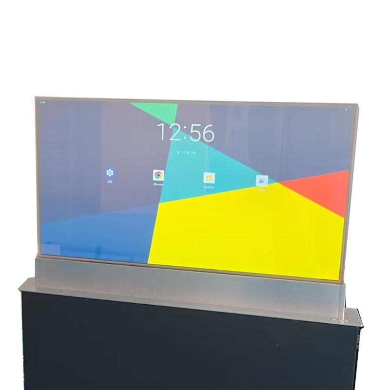 Elevador eléctrico de monitor LCD con pantalla OLED, elevador emergente de Lcd