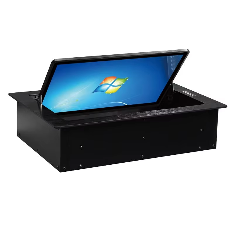 Levante la pantalla LCD Flipper Monitor Lift para mesa de conferencias