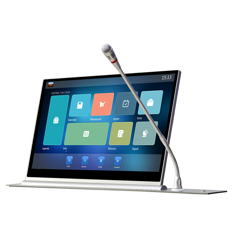 Sistema de conferencias sin papel de mesa oculta con elevación del monitor LCD