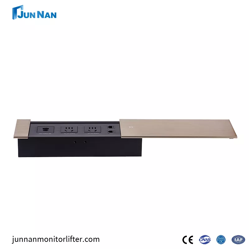 Tabón de muebles emergentes de alimentación de la UE montada en la tabla con doble USB
